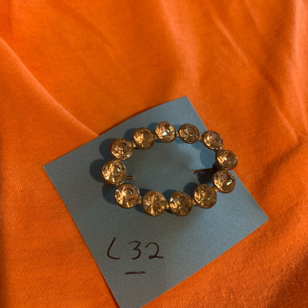 Large Vintage Oval Rhinestone Pin Brooch - Picture 1 of 2
